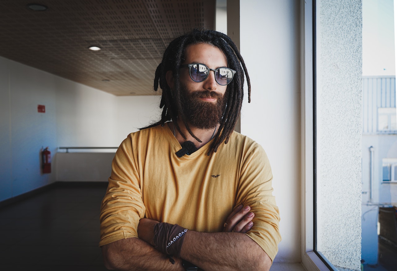 A man with healthy dreadlocks