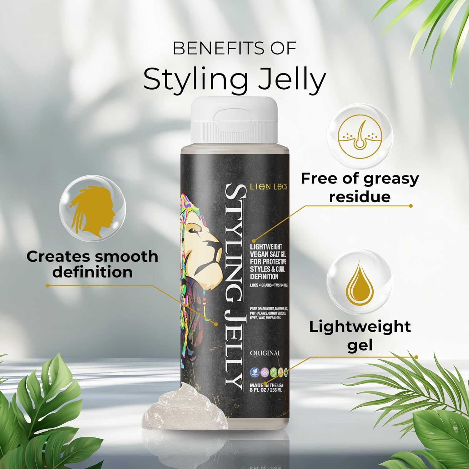 Loc Styling Jelly | Vegan Salt Gel for Braids, Rewists & Curls