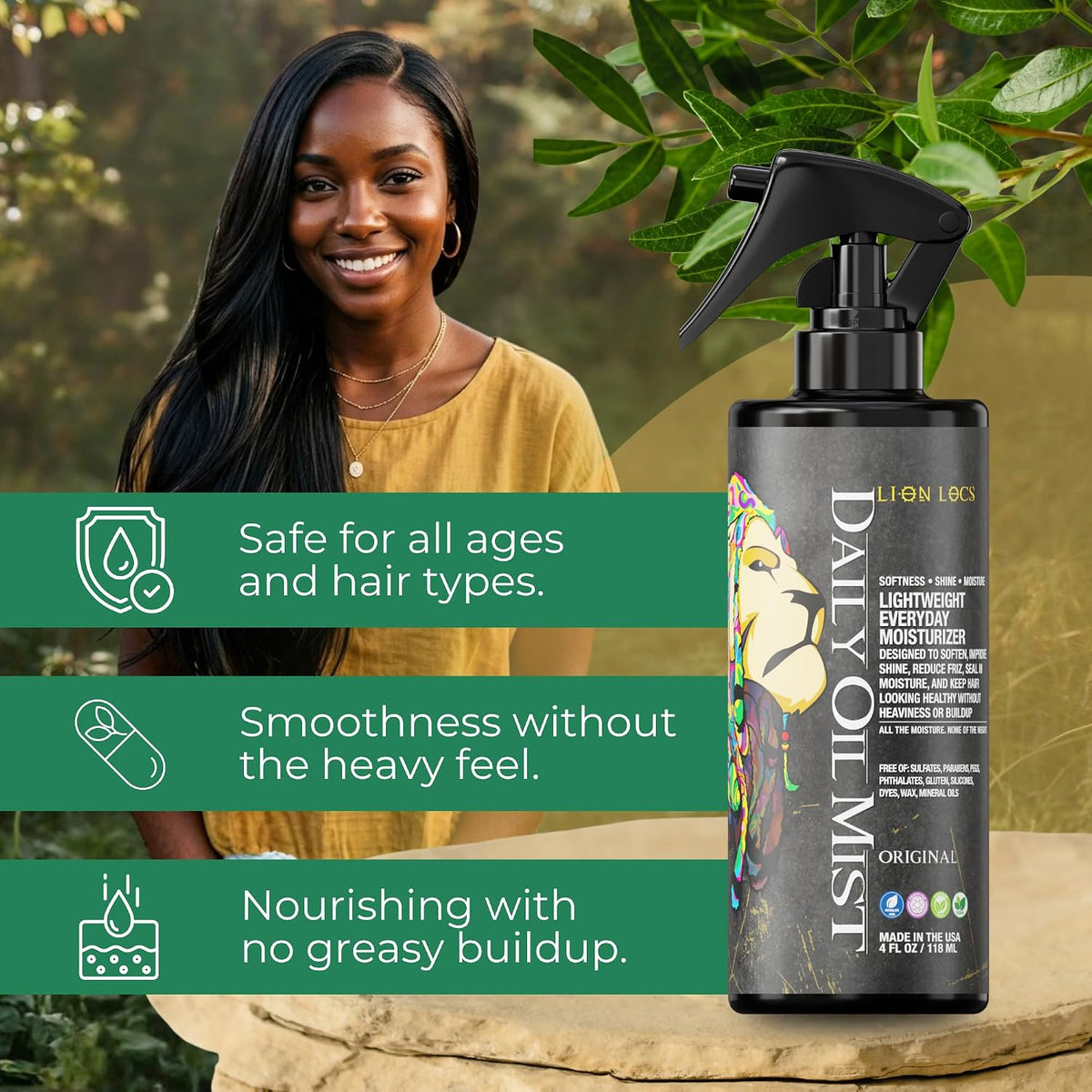 Lion Locs Hair Oil Spray bottle for daily loc care
