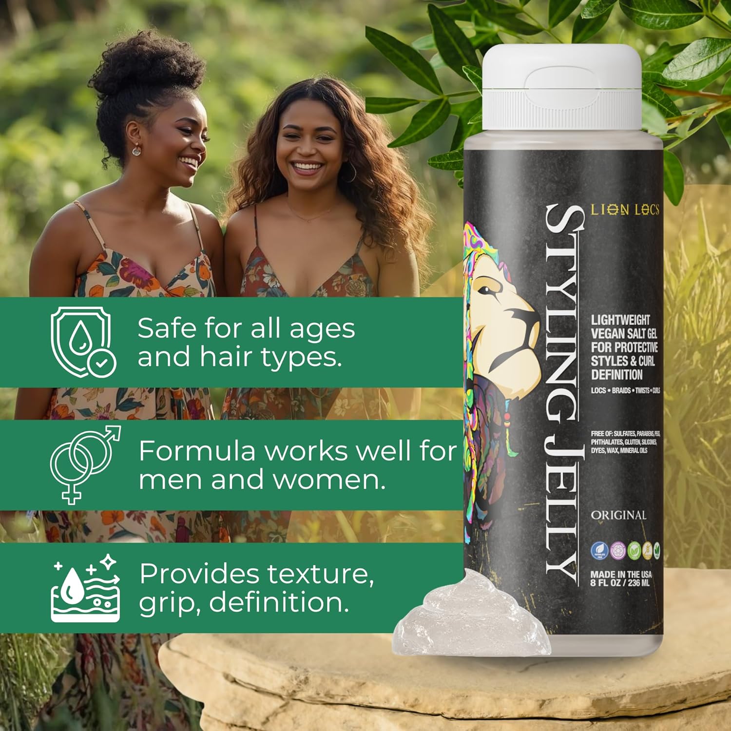 Loc Styling Jelly | Vegan Salt Gel for Braids, Rewists & Curls