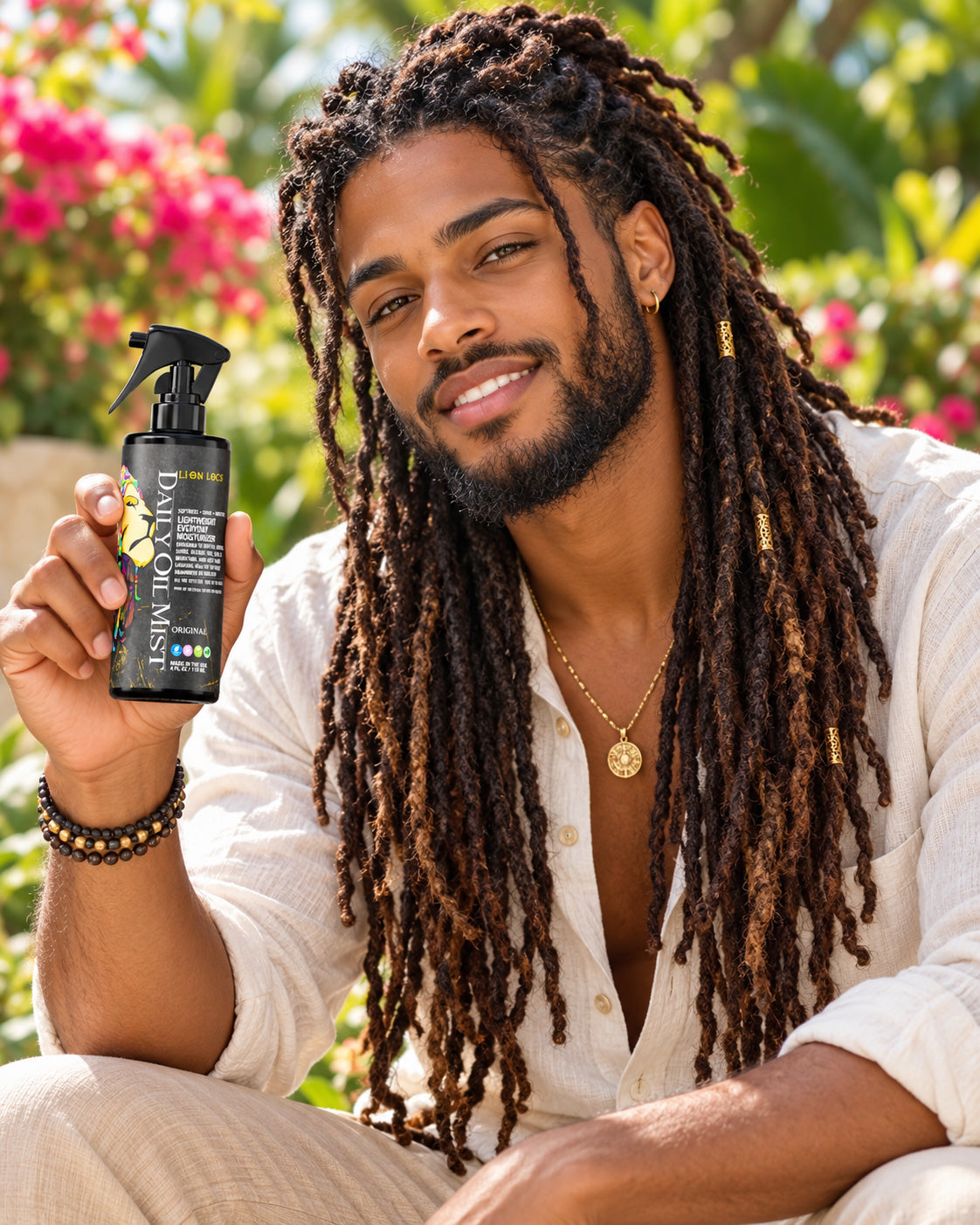 Lion Locs Hair Oil Spray adds hydration and shine